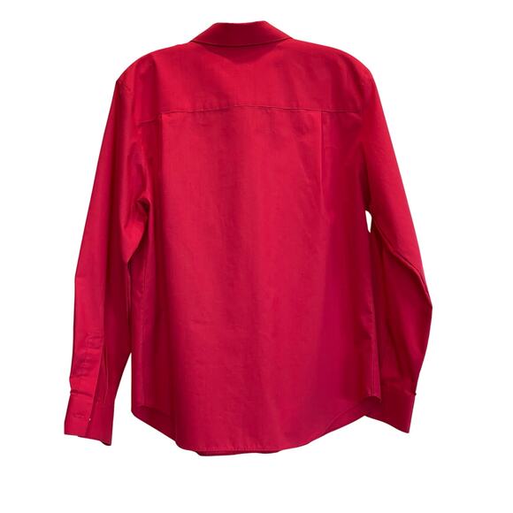 Foxcroft ladies hot pink button up blouse 14P wrinkle free cotton blend - Picture 2 of 8